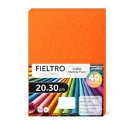 Fieltro para Manualidades, Fieltro de Colores, Suave y Flexible, Material para Costura, Telas Patchwork, Ideal para proyectos DIY, artesanía o decoración, 20x30cm - m-office (naranja fluor, 40 uds)