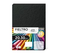Fieltro para Manualidades, Fieltro de Colores, Suave y Flexible, Material para Costura, Telas Patchwork, Ideal para proyectos DIY, artesanía o decoración, 20x30cm - m-office (negro, 20 uds)
