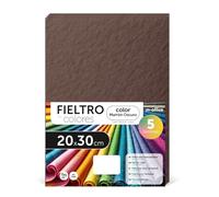 Fieltro para Manualidades, Fieltro de Colores, Suave y Flexible, Material para Costura, Telas Patchwork, Ideal para proyectos DIY, artesanía o decoración, 20x30cm - m-office (marron oscuro, 5 uds)