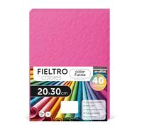 Fieltro para Manualidades, Fieltro de Colores, Suave y Flexible, Material para Costura, Telas Patchwork, Ideal para proyectos DIY, artesanía o decoración, 20x30cm - m-office (fucsia, 40 uds)