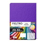 Fieltro para Manualidades, Fieltro de Colores, Suave y Flexible, Material para Costura, Telas Patchwork, Ideal para proyectos DIY, artesanía o decoración, 20x30cm - m-office (morado, 20 uds)