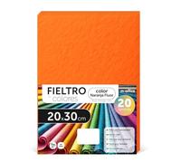 Fieltro para Manualidades, Fieltro de Colores, Suave y Flexible, Material para Costura, Telas Patchwork, Ideal para proyectos DIY, artesanía o decoración, 20x30cm - m-office (naranja fluor, 20 uds)