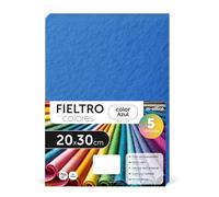 Fieltro para Manualidades, Fieltro de Colores, Suave y Flexible, Material para Costura, Telas Patchwork, Ideal para proyectos DIY, artesanía o decoración, 20x30cm - m-office (azul, 5 uds)