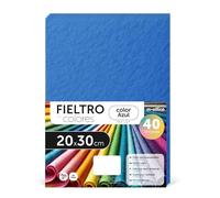 Fieltro para Manualidades, Fieltro de Colores, Suave y Flexible, Material para Costura, Telas Patchwork, Ideal para proyectos DIY, artesanía o decoración, 20x30cm - m-office (azul, 40 uds)