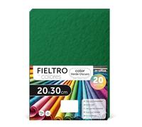 Fieltro para Manualidades, Fieltro de Colores, Suave y Flexible, Material para Costura, Telas Patchwork, Ideal para proyectos DIY, artesanía o decoración, 20x30cm - m-office (verde oscuro, 20 uds)