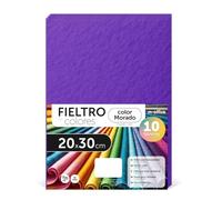 Fieltro para Manualidades, Fieltro de Colores, Suave y Flexible, Material para Costura, Telas Patchwork, Ideal para proyectos DIY, artesanía o decoración, 20x30cm - m-office (morado, 10 uds)