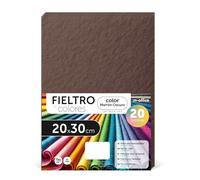 Fieltro para Manualidades, Fieltro de Colores, Suave y Flexible, Material para Costura, Telas Patchwork, Ideal para proyectos DIY, artesanía o decoración, 20x30cm - m-office (marron oscuro, 20 uds)