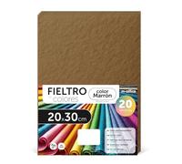 Fieltro para Manualidades, Fieltro de Colores, Suave y Flexible, Material para Costura, Telas Patchwork, Ideal para proyectos DIY, artesanía o decoración, 20x30cm - m-office (marron, 20 uds)