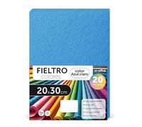 Fieltro para Manualidades, Fieltro de Colores, Suave y Flexible, Material para Costura, Telas Patchwork, Ideal para proyectos DIY, artesanía o decoración, 20x30cm - m-office (azul claro, 20 uds)