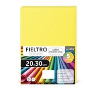 Fieltro para Manualidades, Fieltro de Colores, Suave y Flexible, Material para Costura, Telas Patchwork, Ideal para proyectos DIY, artesanía o decoración, 20x30cm - m-office (amarillo vivo, 5 uds)