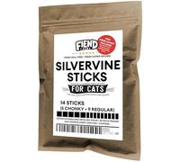 Fiend Silvervine Sticks para gatos - Vid de plata seca real + infusión de hierba gatera - 14 unidades (5 Chonky + 9 regulares) juguetes hechos por la naturaleza para instintos de juego y travesuras