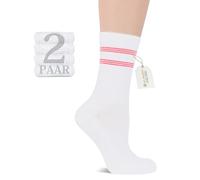 Fiera Besa 2 pares de calcetines de tenis deportivos ultra cómodos de calidad europea, antideslizantes, transpirables, Blanco Rojo Guión, 39-42