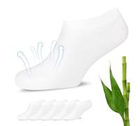 Fiera Besa Calcetines Bambú 5 Pares Unisex Invisibles No Show Blanco 35-38