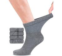 Fiera Besa Calcetines diabéticos para hombre con cintura cómoda sin cintura elástica, tobillo, calcetines diabéticos sin goma y sin costuras, gris mezclado, 43-46
