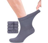 Fiera Besa Calcetines diabéticos para hombre con cintura cómoda sin cintura elástica, tobillo, calcetines diabéticos sin goma y sin costuras, gris, 43-46