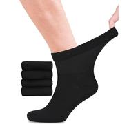 Fiera Besa Calcetines para diabéticos para hombres con tobillo de confort sin elástico, calcetines de diabético sin elástico y sin costura, Negro , 43-46