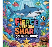 Fierce Deep Sea Shark Coloring Book: shark wild animal relaxation women coloring book, shark ocean predator stress relief kids book, shark sea ... marine wildlife relaxation adults book simple