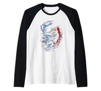 Fierce Hockey Cat Graphic Funny Angry Cat Playing Hockey Camiseta Manga Raglan