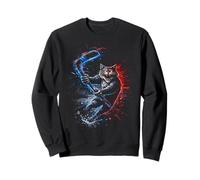 Fierce Hockey Cat Graphic Funny Angry Cat Playing Hockey Sudadera