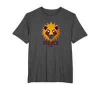 Fierce Leo: Arte geométrico del Zodiaco del león para los fanáticos de la astrología Camiseta, Hombre Tallas Grandes, Jaspeado Oscuro, 2X Alto