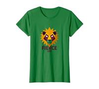Fierce Leo: Arte geométrico del Zodiaco del león para los fanáticos de la astrología Camiseta, Mujer, Verde Kelly, L