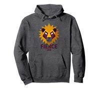 Fierce Leo: Arte geométrico del Zodiaco del león para los fanáticos de la astrología Sudadera con Capucha, Unisex para Adultos, Jaspeado Oscuro, XXL