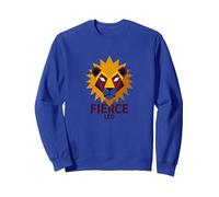 Fierce Leo: Arte geométrico del Zodiaco del león para los fanáticos de la astrología Sudadera, Unisex para Adultos, Azul Real, XXL