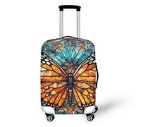 Fierce Lion Graffiti Funda de equipaje de viaje con pintura de acuarela de león, funda protectora lavable con cremallera, adecuada para 18-32 pulgadas, Mariposa monarca, M(22-24 IN)