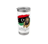 Fierce Lion Libia Flag National Pride Design Vaso térmico de acero inoxidable de doble pared