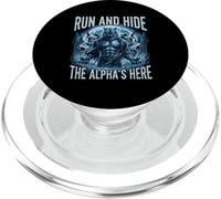 Fierce Run and Hide The Alpha 's Here Werewolf Wolf Fantasy PopSockets PopGrip para MagSafe