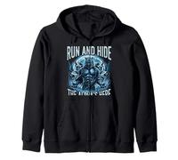 Fierce Run and Hide The Alpha 's Here Werewolf Wolf Fantasy Sudadera con Capucha