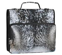 Fierce Wolf Eyes - Carpeta con cremallera de 3 anillos con asa y correa para el hombro, capacidad para 500 hojas, bolsa organizadora de almacenamiento con múltiples bolsillos para la escuela y la