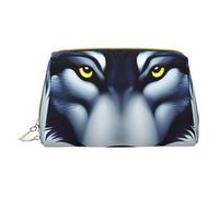 Fierce Wolf Head - Bolsa de cosméticos portátil, bolsa de cosméticos de viaje, unisex, cierre de cremallera, adecuada para uso diario, White, Talla única