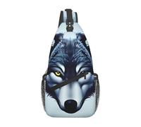 Fierce Wolf Head - Bolso bandolera casual para hombre, gran capacidad, duradero, adecuado para viajes, trabajo, viajes y actividades al aire libre