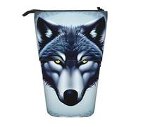 Fierce Wolf Head - Estuche extensible para lápices, tela Oxford multidiseño, altura ajustable, bolsa de cosméticos multiusos