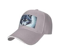 Fierce Wolf Head - Gorra de béisbol con ala curvada, color negro, para senderismo y exteriores, unisex, gris, L