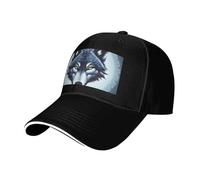 Fierce Wolf Head - Gorra de béisbol con ala curvada, color negro, para senderismo y exteriores, unisex, Negro, L