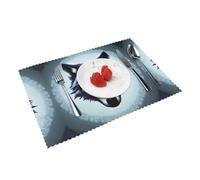 Fierce Wolf Head - Juego de 4 manteles individuales impresos, 12 x 18 pulgadas, adecuado para cocina y comedor