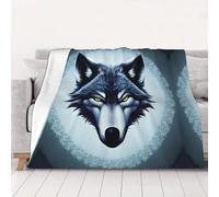Fierce Wolf Head - Manta de franela estampada de 50 x 40 pulgadas, manta de franela suave, perfecta para decoración de otoño para el hogar y viajes (30-80 pulgadas)