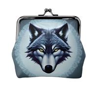 Fierce Wolf Head - Monedero pequeño para mujer, con cierre de beso, tamaño de bolsillo, mini monedero para mujer
