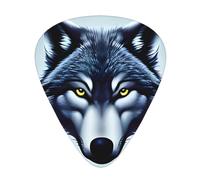 Fierce Wolf Head - Púas de guitarra (12 unidades, grosor surtido, 0,46 mm, 0,71 mm, 0,96 mm, grosor medio, fino, pesado, estilo celuloide, para guitarra acústica y ukelele)