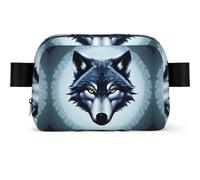 Fierce Wolf Head - Riñonera impermeable para hombres y mujeres, riñonera ajustable para viajes, bolsa cruzada ligera para correr, gimnasio