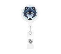 Fierce Wolf Head - Soporte retráctil de plástico para tarjetas de fácil deslizamiento, puede almacenar y mostrar tarjetas de visita