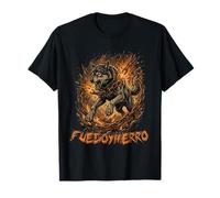 Fierce Wolf Rompiendo Cadenas Fuego Hierro Motivación Arte Gráfico Camiseta