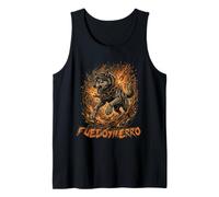 Fierce Wolf Rompiendo Cadenas Fuego Hierro Motivación Arte Gráfico Camiseta sin Mangas