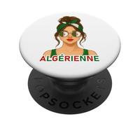 Fière Fille Algérienne Drapeau d’Algérie Copine ou Épouse PopSockets PopGrip Adhesivo