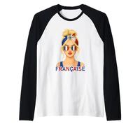 Fière Fille Française Drapeau de la France Copine ou Épouse Camiseta Manga Raglan