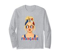 Fière Fille Française Drapeau de la France Copine ou Épouse Manga Larga