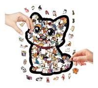Fierudeng De Gatos - Juguete Educativo Y Bonito De 135 Piezas | De Madera De Gato para Adultos - para Pascua Invierno Vacaciones Escuela Actividades Familiares