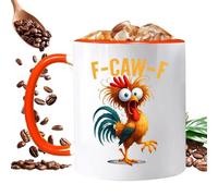 Fierudeng F-CAW-F Taza divertida de pollo, taza de café de cerámica de 350 ml F CAW F, taza de café divertida taza de té para leche, té, desayuno, cocina, decoración de escritorio